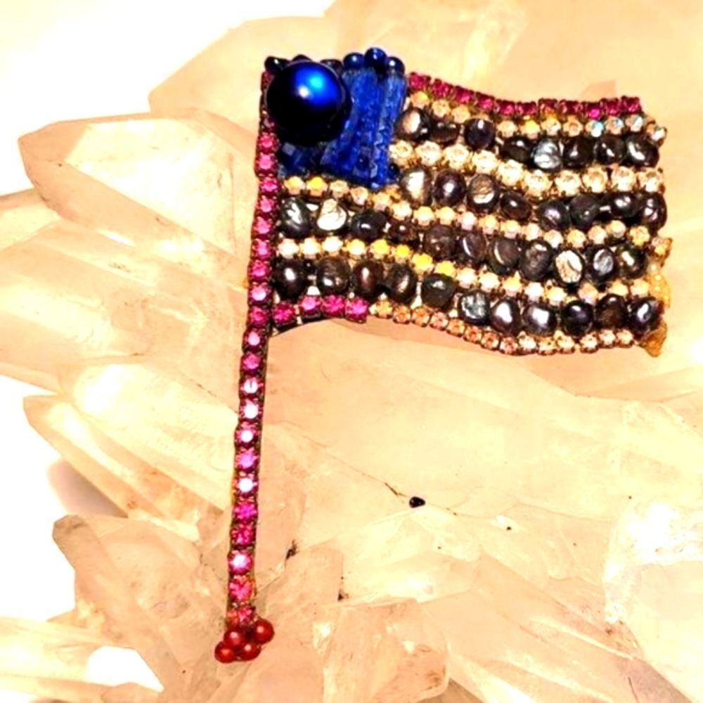 Elegant Multicolor Flag Brooch